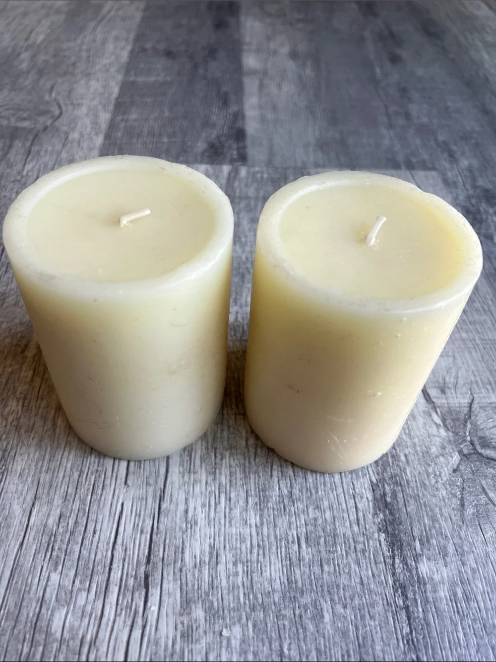 Set of 2 Pier 1 Imports Cream Pillar Candles Brand New